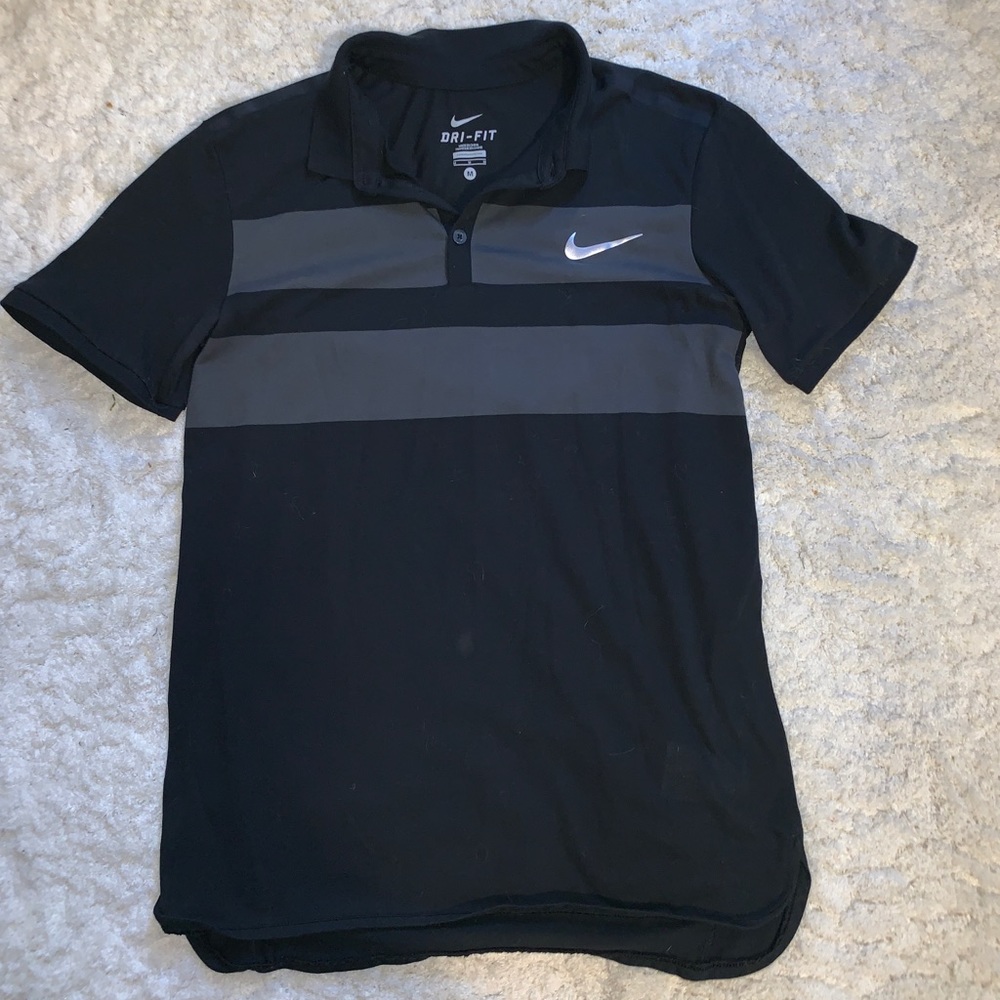 Men’s Nike black dri fit polo pull over